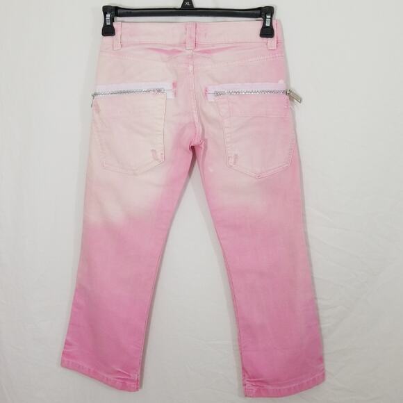 Used brand Jeans zippers denim crop pants 28 wst - Picture 1 of 8
